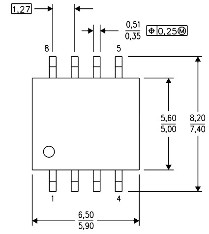 NE5532 SMD SO8 package dimensions